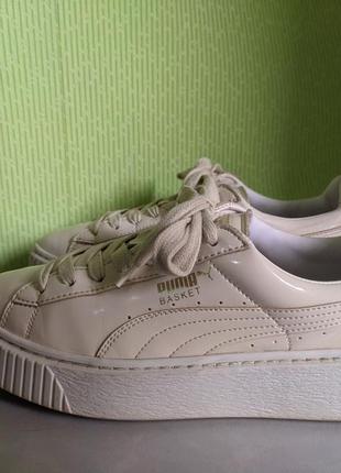 Кросівки шкіряні puma basket platform1 фото