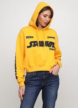 Худі h&m m жовтий з принтом 5928796rp11