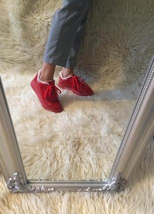 Жіночі червоні лакові утеплені кеди кросівки 36-404 фото