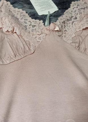 Красивая молодежная ночная рубашка на тонкой бретели с кружевом, ночнушка cotpark вискоза6 фото