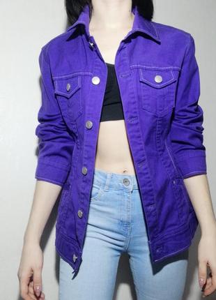 Яскрава фіолетова джинсовці, джинсова куртка5 фото