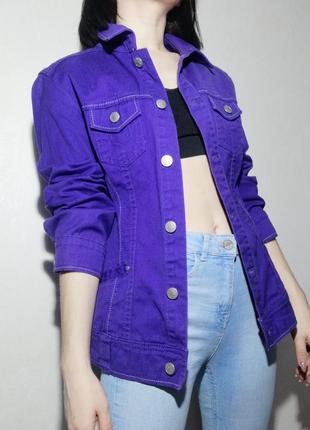 Яскрава фіолетова джинсовці, джинсова куртка3 фото