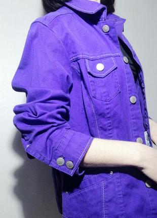 Яскрава фіолетова джинсовці, джинсова куртка7 фото