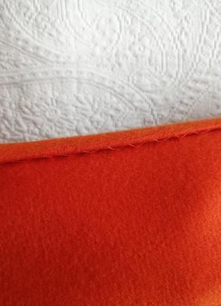 Кашемірова шаль з бахромою зі шкіри ягняти від бренду hermes6 фото