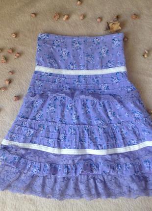 Лавандова спідниця в квіточки для маленької принцеси