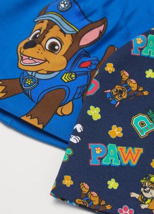 Шапка h&m щенячий патруль paw patrol 1-8 лет 49-53 см 2 шт трикотаж деми2 фото