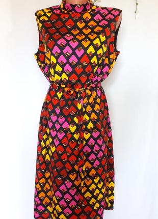 Винтаж! платье 60-х годов в яркий принт bani-lon (размер 10-12)1 фото