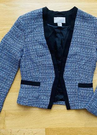 H&m голубой / синий пиджак / блейзер, размер 34