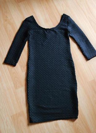 Облегающее фактурное платье amisu/ рукав 3/44 фото