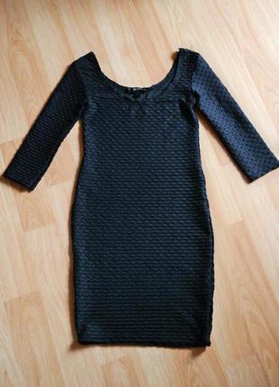 Облегающее фактурное платье amisu/ рукав 3/42 фото