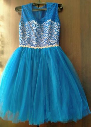 Фатінова сукня,колір електрик(в реальності яскравіший набагато)