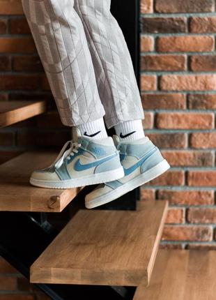 Кросівки air jordan 1 mid mixed textures blue кроссовки6 фото