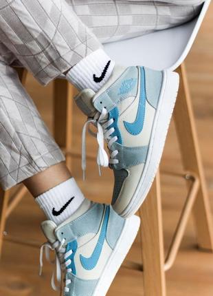 Кросівки air jordan 1 mid mixed textures blue кроссовки7 фото