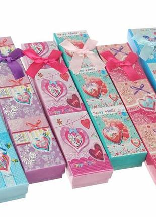 Подарункові коробочки для біжутерії 21*4 см "hearts" (упаковка 12 шт) 6-181-017
