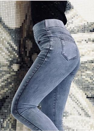 Джеггинсы, джинсы варенки, джинсы деним, джеггинсы с высокой посадкой, р-р 42-523 фото