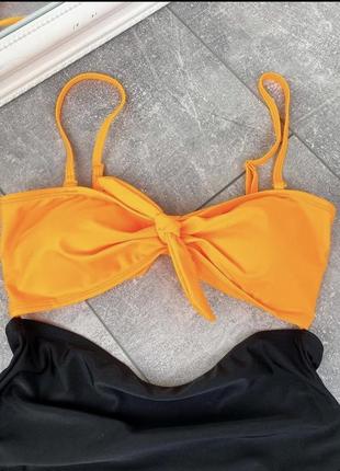 Чёрно оранжевый сексуальный слитный женский купальник brave soul4 фото