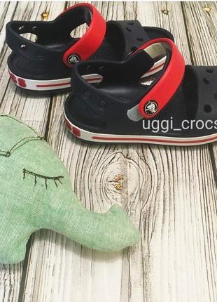 Босоножки кроксы сандалии крокс crocs crocband sandal navy/red1 фото