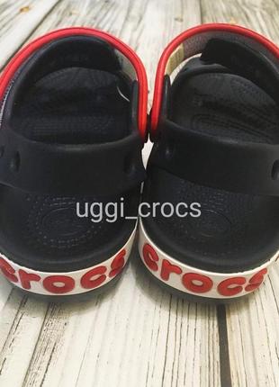 Босоножки кроксы сандалии крокс crocs crocband sandal navy/red3 фото