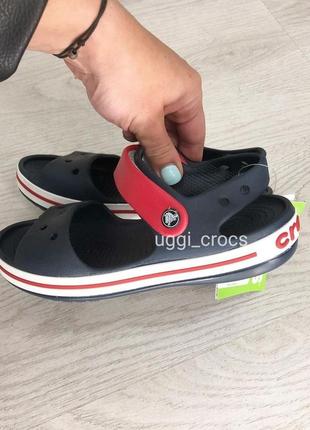 Босоножкисандали крокс ( сандалі крокси) crocs crocband sandal navy/red1 фото