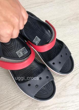 Босоножкисандали крокс ( сандалі крокси) crocs crocband sandal navy/red2 фото