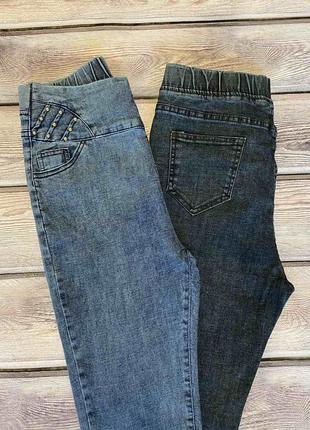 Джеггинсы, джинсы варенки, джинсы деним, джеггинсы с высокой посадкой, р-р 46-527 фото