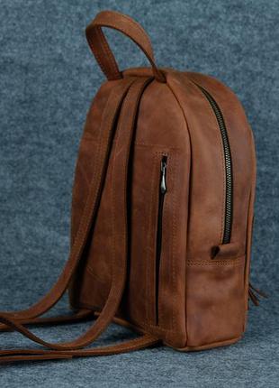 Кожа. ручная работа. кожаный коричневый женский рюкзак. рюкзачок.4 фото