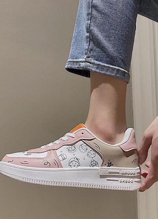 Пастельные розовые кроссовки в стиле nike airforce3 фото