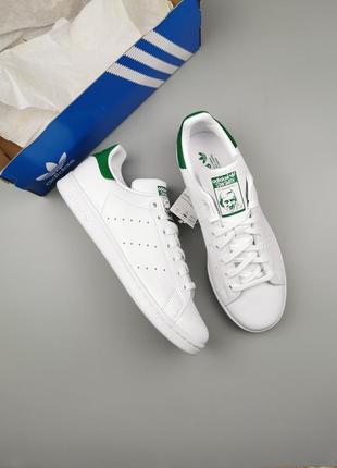 Кроссовки оригинал adidas originals stan smith white/green m20324 кожаные