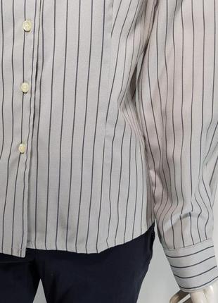 Блузка рубашка "qs clothing" классическая серая в полоску (германия).4 фото
