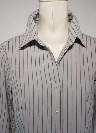 Блузка рубашка "qs clothing" классическая серая в полоску (германия).3 фото