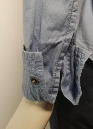 Рубашка блузка "tom tailor"  голубая хлопковая на кнопках (германия).9 фото