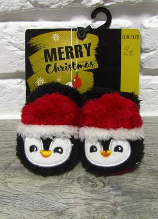 Пінетки - тапки кросівки booties новорічні пінгвіни
