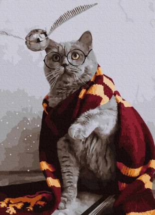 Картина за номерами котик ловець снітч браш