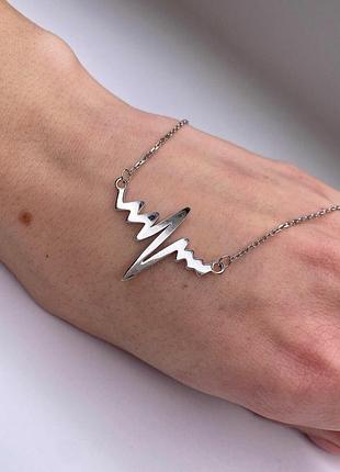 Серебряный колье импульс, 925, минимализм, серебро