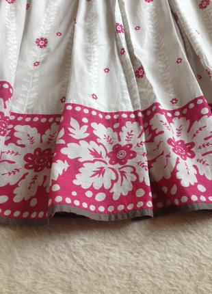 Льняная юбка в цветочный принт2 фото