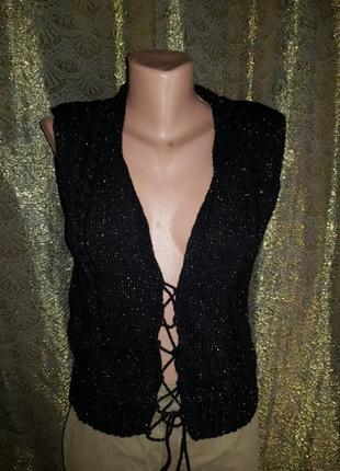 Кофта жилетка чёрная блёстки