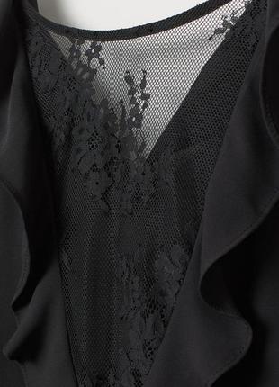 Блуза с кружевом h&m 36 черный 7773150dm2 фото