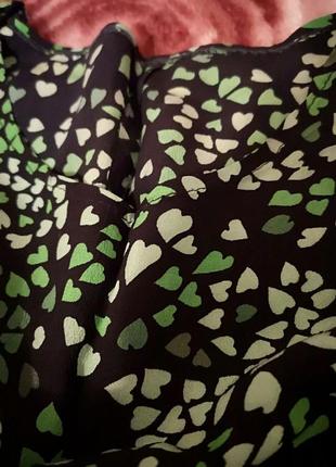 Майка чёрная с зелёными сердцами, блузка, кофта5 фото