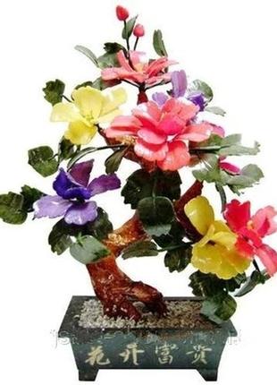 Нефритове дерево 8 півоній і 2 бутона