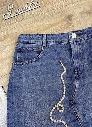 Asos идеальная плотная базовая мини юбка с необработанным низом 🔥3 фото