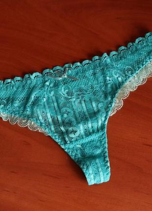Трусики стринги бирюзовые anna