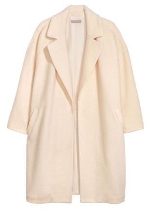 Пальто шерстяное h&m 46 кремовое 6161647wt