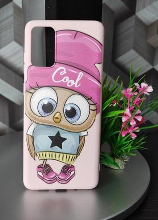 Силіконовий чохол для samsung galaxy s11 рожевий совушка