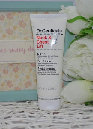 Крем для подтяжка шеи и груди с спф защитой dr ceuticals neck and chest lift spf15 75ml1 фото