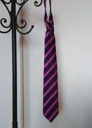 Шикарный шёлковый галстук в полоску культового немецкого бренда van laack.1 фото