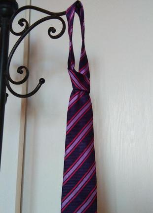 Шикарный шёлковый галстук в полоску культового немецкого бренда van laack.7 фото