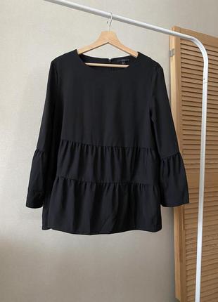 Cos шерстяная черная кофта блуза (100% шерсть)