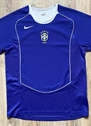 Мужская винтажная футбольная джерси nike brazil jersey away blue royal authentic 031 фото