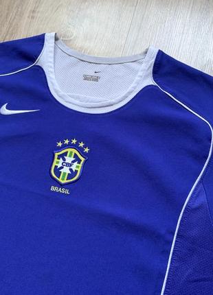 Мужская винтажная футбольная джерси nike brazil jersey away blue royal authentic 033 фото