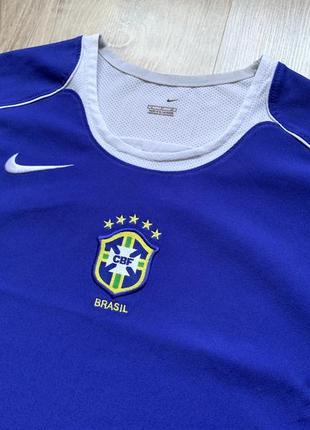 Мужская винтажная футбольная джерси nike brazil jersey away blue royal authentic 034 фото
